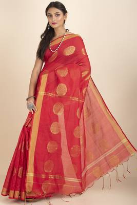 Aarna Handloom Cotton Silk Chakra Printed Saree 3