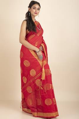 Aarna Handloom Cotton Silk Chakra Printed Saree 4