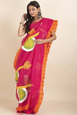 Ranimaa Retro Bengal Style Noiel Applique Work Saree 1