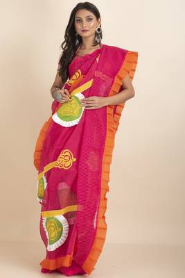 Ranimaa Retro Bengal Style Noiel Applique Work Saree 2