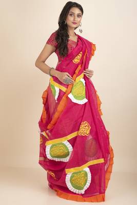 Ranimaa Retro Bengal Style Noiel Applique Work Saree 3