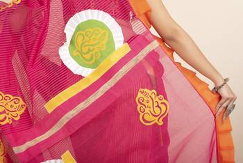 Ranimaa Retro Bengal Style Noiel Applique Work Saree 5