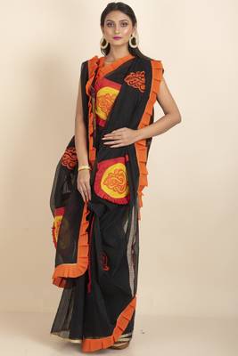 Ranimaa Retro Bengal Style Noiel Applique Work Saree 1