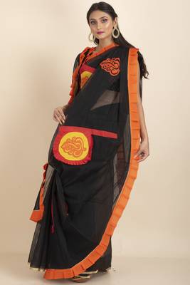 Ranimaa Retro Bengal Style Noiel Applique Work Saree 2