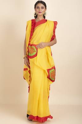 Ranimaa Retro Bengal Style Noiel Applique Work Saree 1