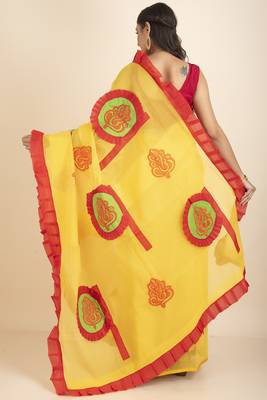 Ranimaa Retro Bengal Style Noiel Applique Work Saree 3