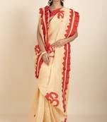 Om  Designed Noiel Applique Work Saree