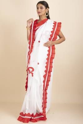 Om  Designed Noiel Applique Work Saree 2