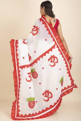 Om  Designed Noiel Applique Work Saree 4