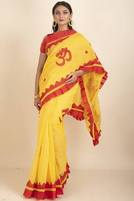 Om  Designed Noiel Applique Work Saree 2