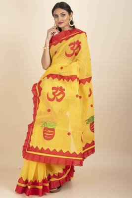 Om  Designed Noiel Applique Work Saree 3