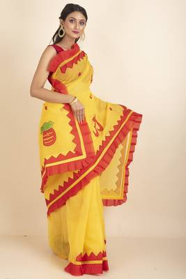 Om  Designed Noiel Applique Work Saree 4