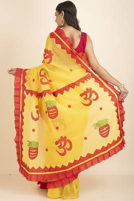 Om  Designed Noiel Applique Work Saree 5