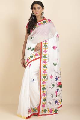 Darika Noiel Applique Embroidery Saree 1