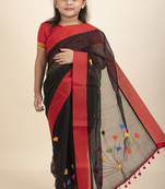 Anushka Kids Saree With Stitched Blouse And Petticoat