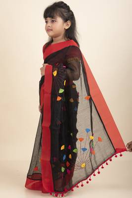 Anushka Kids Saree With Stitched Blouse And Petticoat 3