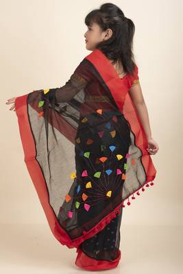 Anushka Kids Saree With Stitched Blouse And Petticoat 4