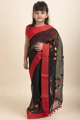 Anushka Kids Saree With Stitched Blouse And Petticoat 5