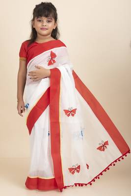 Aishwarya Kids Saree  Stitched Blouse And Petticoat 1