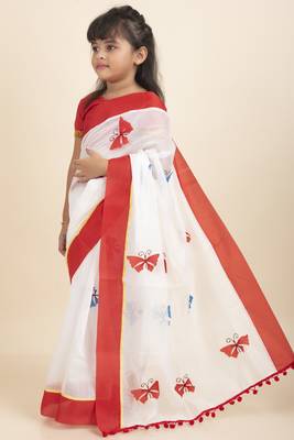 Aishwarya Kids Saree  Stitched Blouse And Petticoat 2