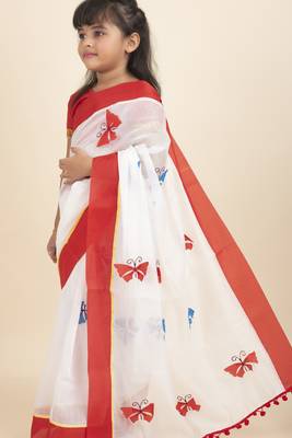 Aishwarya Kids Saree  Stitched Blouse And Petticoat 3