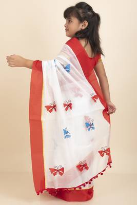 Aishwarya Kids Saree  Stitched Blouse And Petticoat 4