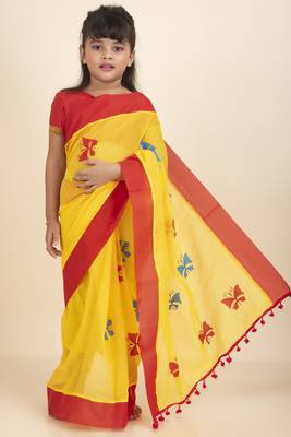 Aishwarya Kids Saree  With Stitched Blouse And Petticoat 1