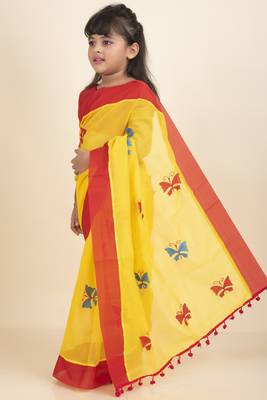 Aishwarya Kids Saree  With Stitched Blouse And Petticoat 2
