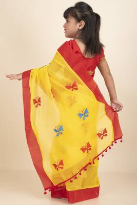 Aishwarya Kids Saree  With Stitched Blouse And Petticoat 3