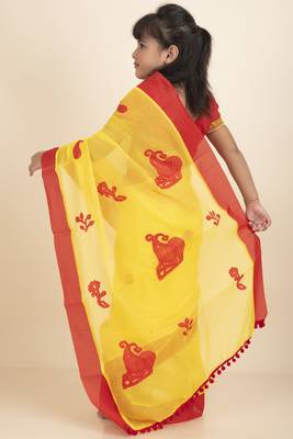 Aishwarya Kids Saree  With Stitched Blouse And Petticoat 4