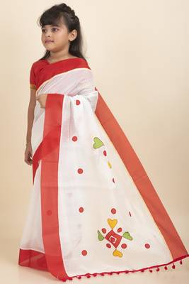 Aishwarya Kids Saree  With Stitched Blouse And Petticoat 2