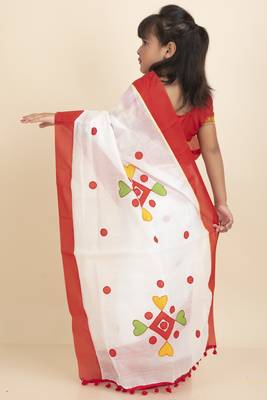Aishwarya Kids Saree  With Stitched Blouse And Petticoat 3
