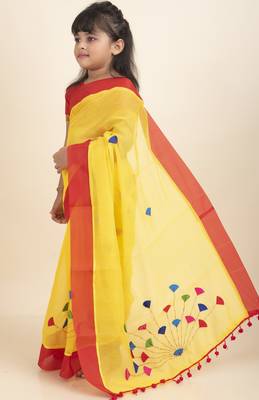 Aishwarya Kids Saree  With Stitched Blouse And Petticoat 2