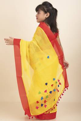 Aishwarya Kids Saree  With Stitched Blouse And Petticoat 4