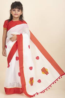 Aishwarya Kids Saree For Ages 3 10 With Stitched Blouse And Petticoat 1