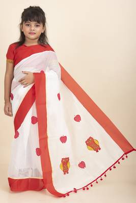 Aishwarya Kids Saree For Ages 3 10 With Stitched Blouse And Petticoat 2