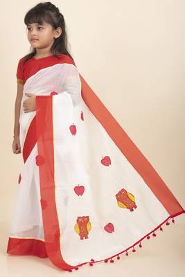 Aishwarya Kids Saree For Ages 3 10 With Stitched Blouse And Petticoat 3
