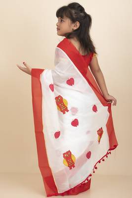Aishwarya Kids Saree For Ages 3 10 With Stitched Blouse And Petticoat 4