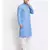 Men Cotton Striped Blue Kurta with Pyjamas