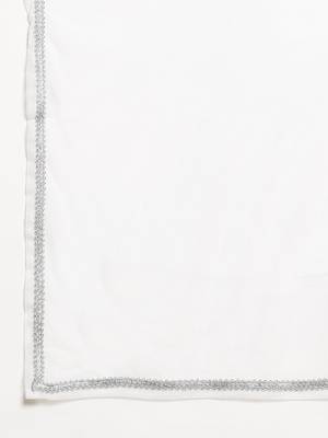 Ahalyaa Wome's White Crepe Digital Print Kurta Palazzo Set With Dupatta 5