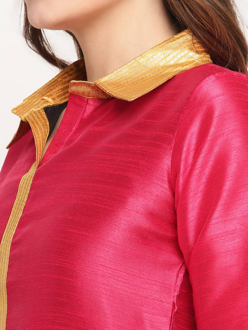 Ahalyaa Women Pink Gotta Patti Kurta with Trousers