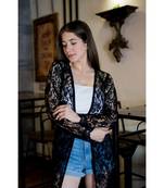 black jacquard net women net shrug