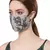 Anekaant   Ply Grey & Black Faux Silk Foliage Embellished Fabric Fashion Mask