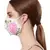 Anekaant   Ply White & Pink Cotton Floral Embroidered Fabric Fashion Mask