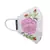 Anekaant   Ply White & Pink Cotton Floral Embroidered Fabric Fashion Mask