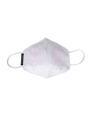 Anekaant   Ply White & Pink Cotton Floral Embroidered Fabric Fashion Mask 5