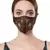 Anekaant   Ply Chocolate Brown & Gold Faux Silk Floral Embellished Fabric Fashion Mask