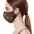 Anekaant   Ply Chocolate Brown & Gold Faux Silk Floral Embellished Fabric Fashion Mask