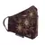 Anekaant   Ply Chocolate Brown & Gold Faux Silk Floral Embellished Fabric Fashion Mask