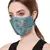 Anekaant   Ply Turquoise Blue & Gold Faux Silk Floral Textured Embellished Fabric Fashion Mask